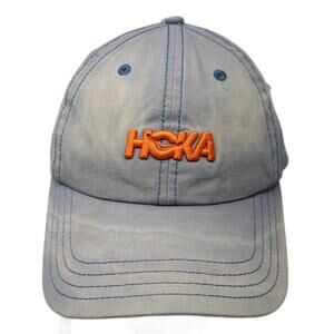 HOKA Baseball Cap Blue Orange One Size Adjustable Embroidered Cotton Logo Hat